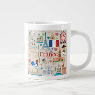 Taza De Café Gigante Iconos de Francia