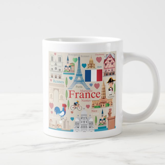 Taza De Café Gigante Iconos de Francia (Derecha)
