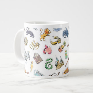 Taza De Café Gigante Iconos de Harry Potter en acuarela