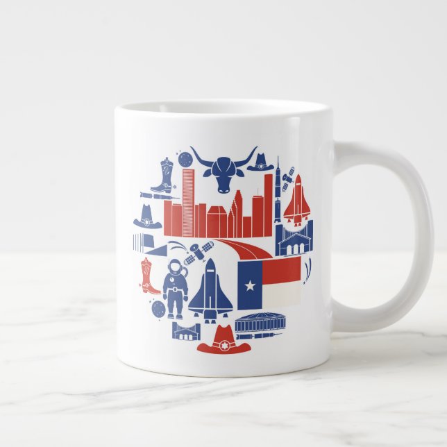 Taza De Café Gigante Iconos de Houston Texas (Derecha)