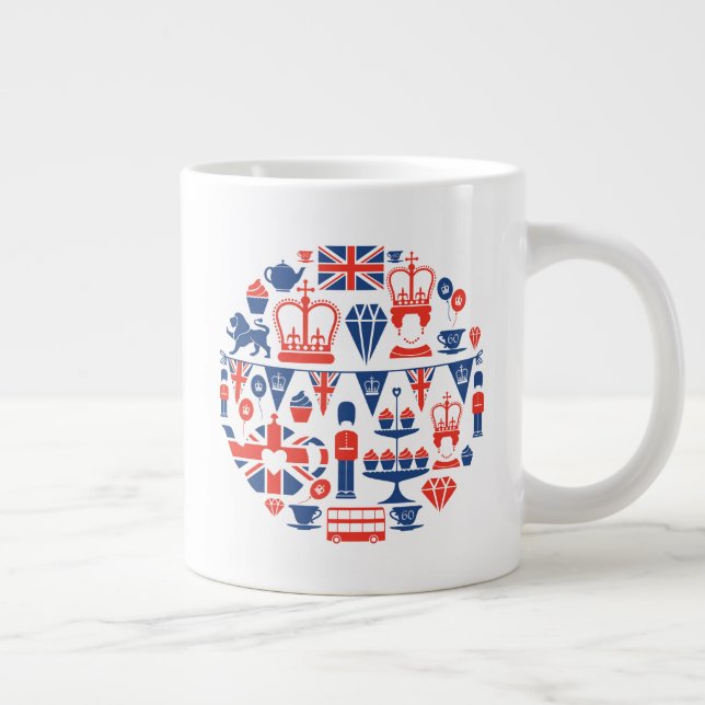 Taza De Café Gigante Iconos de Jubileo Británicos (Derecha)