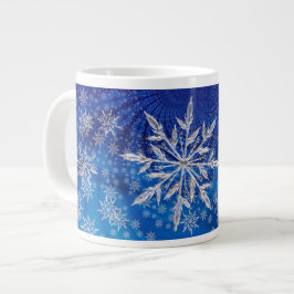 Taza De Café Gigante Icy Snowflakes sobre el azul