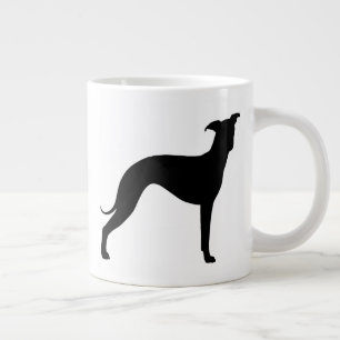Taza De Café Gigante Iglesias de siluetas de perro de Greyhound italian