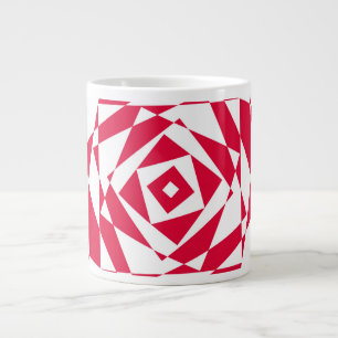 Taza De Café Gigante Ilusión abstracta roja blanca