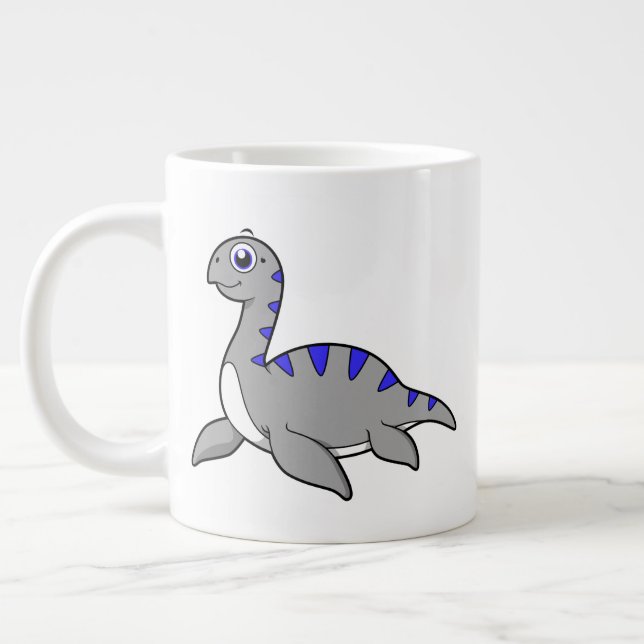 Taza De Café Gigante Ilustracion Agradable De Un Monstruo De Loch Ness. (Izquierda)