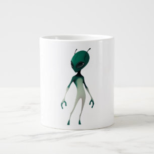 Taza De Café Gigante Ilustración de Alien Verde Genial - Personaje Mode