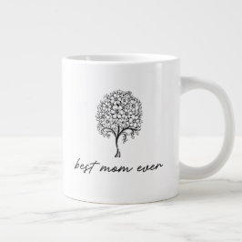 Taza De Café Gigante Ilustración de árbol floral de la mejor mamá del m