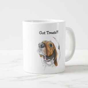 Taza De Café Gigante Ilustracion de colores divertidos de Hound Basset