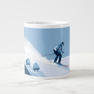 Taza De Café Gigante ilustración de deportes de invierno