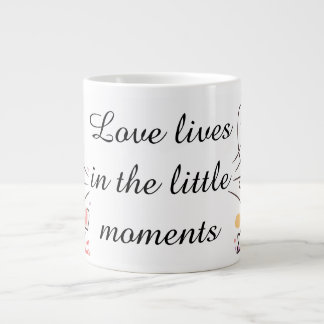 Taza De Café Gigante Ilustración de Doodle de Amor Juguetón