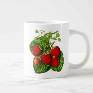 Taza De Café Gigante Ilustracion de fresa botánica