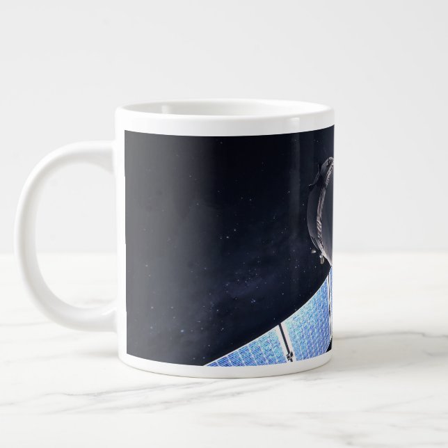 Taza De Café Gigante Ilustracion De La nave Dragon Xl. (Izquierda)