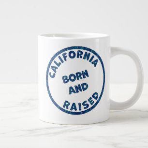 Taza De Café Gigante Ilustración de Nacido y Criado en California