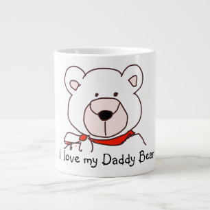 Taza De Café Gigante Ilustración de oso de peluche Me encanta mi oso pa