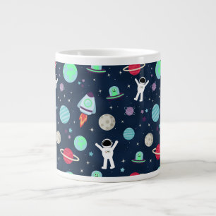 Taza De Café Gigante Ilustración de patrón espacial