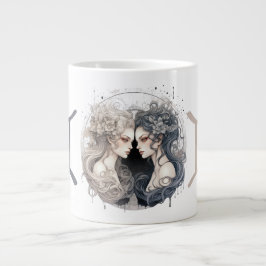 Taza De Café Gigante Ilustración de símbolo de Gemini llamativo