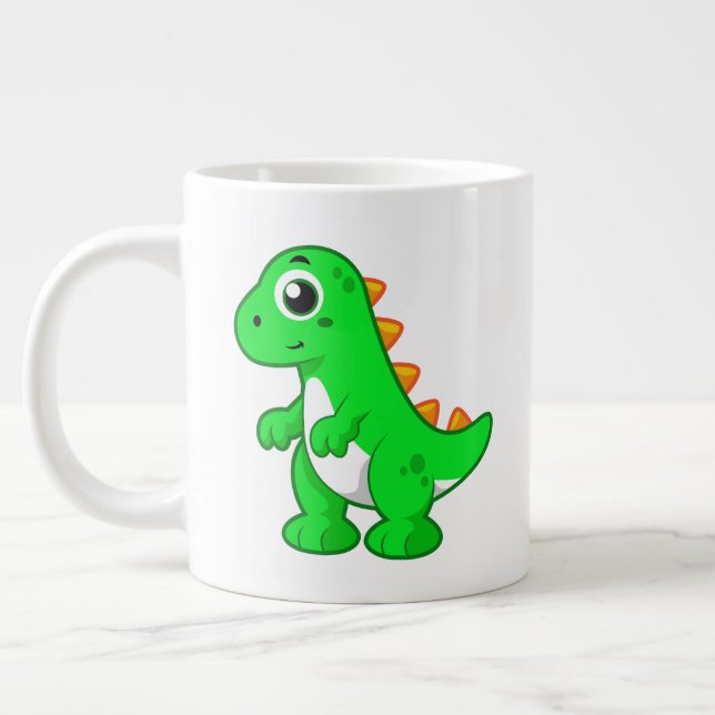Taza De Café Gigante Ilustracion De Tirano Rex. (Izquierda)
