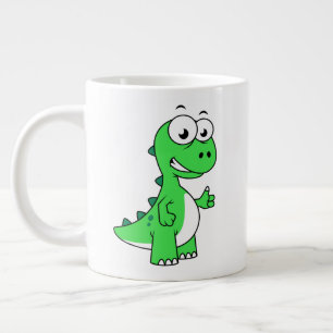 Taza De Café Gigante Ilustracion De Tirano Rex. 2