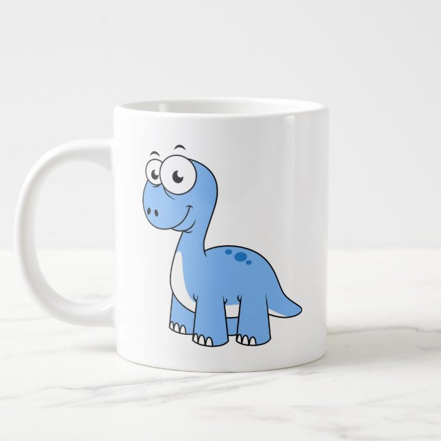 Taza De Café Gigante Ilustracion De Un Brontosauro. (Izquierda)