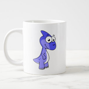Taza De Café Gigante Ilustracion De Un Dinosaurio Parasaurolophus. 2