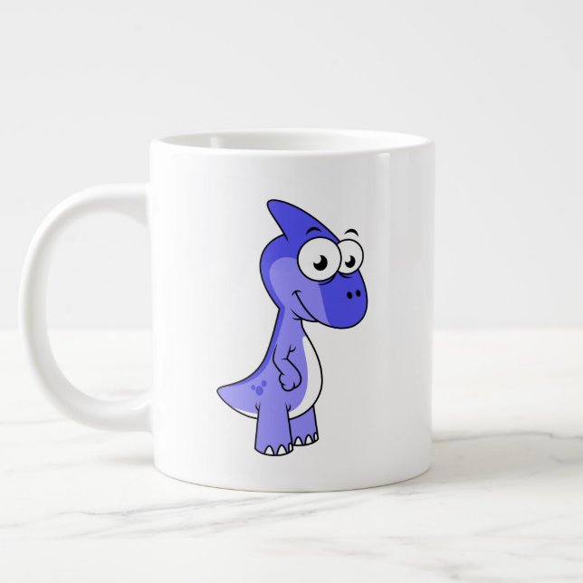 Taza De Café Gigante Ilustracion De Un Dinosaurio Parasaurolophus. 2 (Izquierda)