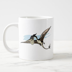 Taza De Café Gigante Ilustracion De Un Dinosaurio Pteranodon.