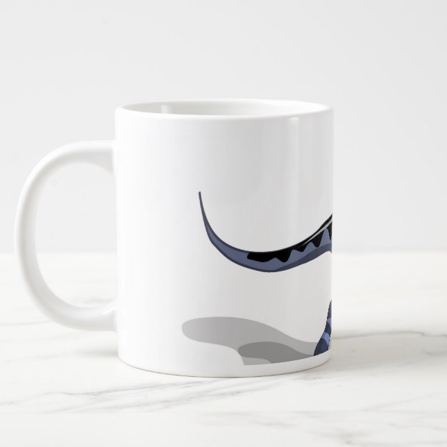 Taza De Café Gigante Ilustracion De Un Dinosaurio Raptor Jugando Fútbol (Izquierda)