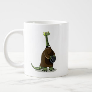 Taza De Café Gigante Ilustracion De Un Plateosaurio Vestido Como Sacerd