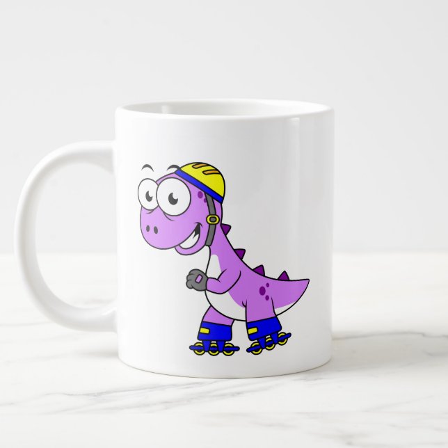 Taza De Café Gigante Ilustracion De Un Rex Tirrannosaurus. (Izquierda)