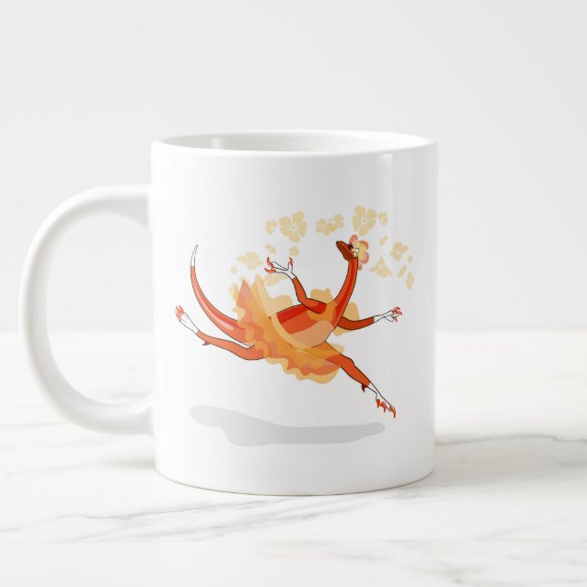 Taza De Café Gigante Ilustracion De Una Ballerina Bailando Raptor. 2 (Izquierda)