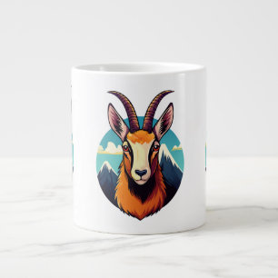 Taza De Café Gigante Ilustración de una cabeza de gamuza