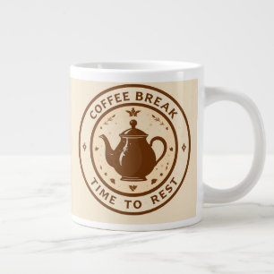 Taza De Café Gigante Ilustración elegante de tetera para pausa de café