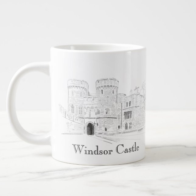 Taza De Café Gigante Ilustracion emblemático del castillo de Windsor (Izquierda)