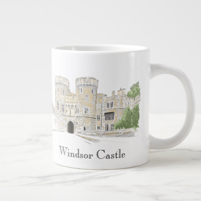 Taza De Café Gigante Ilustracion emblemático del castillo de Windsor (Derecha)
