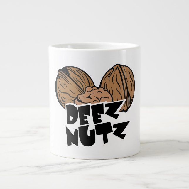 Taza De Café Gigante Ilustracion gracioso de Deez Nutz (Frente)