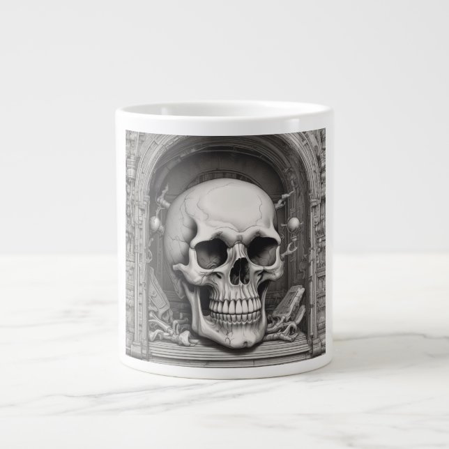 Taza De Café Gigante Ilustracion Skull (Frente)