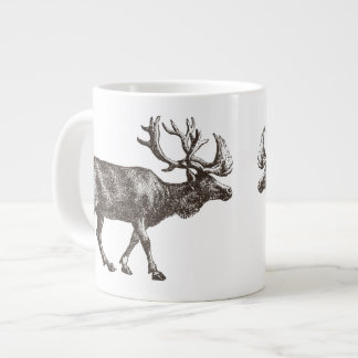 Taza De Café Gigante Ilustracion Vintage Moose