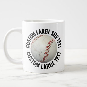Taza De Café Gigante Imagen de béisbol de texto personalizado de gran t