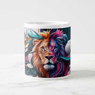 Taza De Café Gigante Imágenes abstractas de expresionismo del león MUG