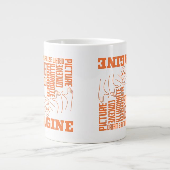 Taza De Café Gigante Imagine - Diseño ASL (Frente)