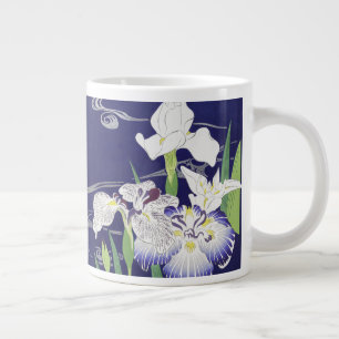Taza De Café Gigante Impresión artística de Iris japonés vintage de Kog