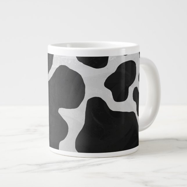 Taza De Café Gigante Impresión blanco y negro de la vaca (Derecha)