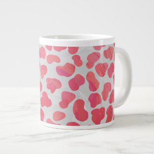 Taza De Café Gigante Impresión dálmata rosa y blanca