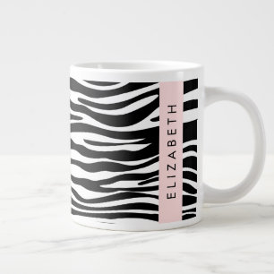 Taza De Café Gigante Impresión de cebra, franjas, negro y blanco, su no