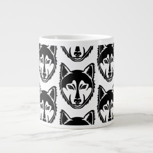 Taza De Café Gigante Impresión de corte de lingotazo de retrato negro y