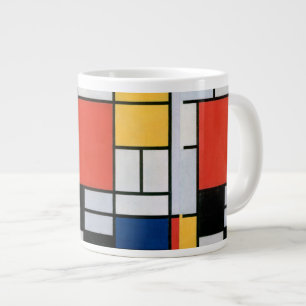 Taza De Café Gigante Impresión de la composición de Piet Mondrian en ro
