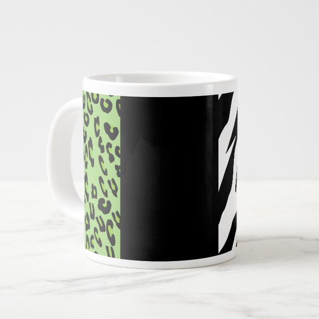 Taza De Café Gigante Impresión de leopardo, impresión de cebra, impresi (Izquierda)