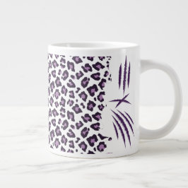 Taza De Café Gigante Impresión de leopardo púrpura claro