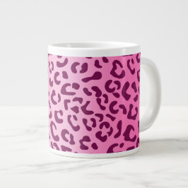 Taza De Café Gigante Impresión de leopardo rosa elegante