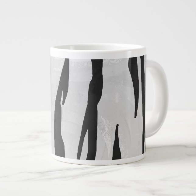 Taza De Café Gigante Impresión de tigre en blanco y negro (Derecha)